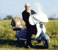 Bro Mel Meyer ona his scooter in Europe