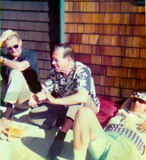 Joseph Campbell on the front porch at the Mann Ranch